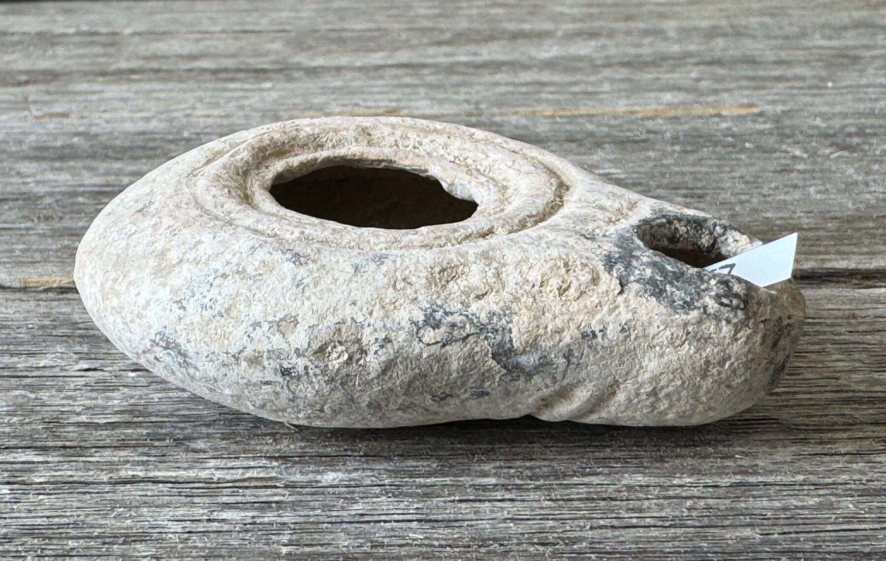 Original Roman pottery oil lamp, 2nd - 4th century AD