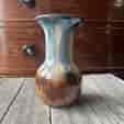 Continental Art Pottery brown + blue glaze vase, earlier 20th c.