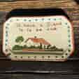 Torquay Dartmouth Pottery motto-ware dish, 'To have a friend is to be one', c. 1955