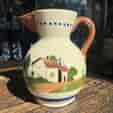 Torquay Watcombe Pottery Cottageware jug, 'Don't worry,  It may never happen' 1920's
