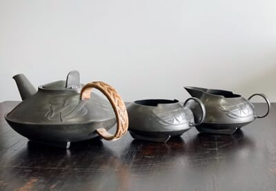 Tudric Arts & Crafts pewter teaset #231 by Archibald Knox, for