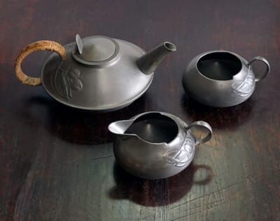 Tudric Arts & Crafts pewter teaset #231 by Archibald Knox, for