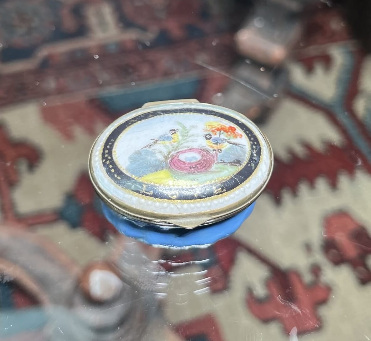 English enamel patch box, A TOKEN OF LOVE c.1800
