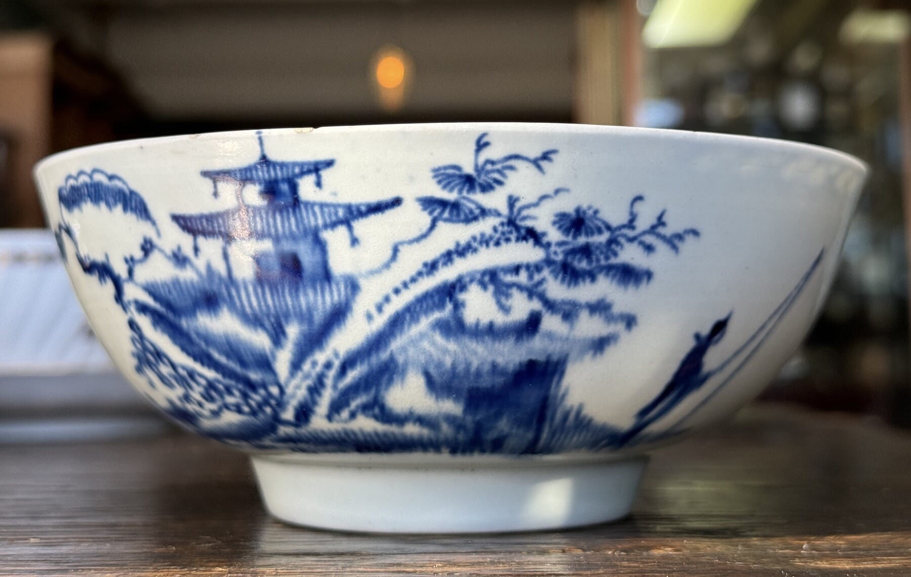 Liverpool punch bowl, James Pennington 'Temple Rock' pattern, c. 1765