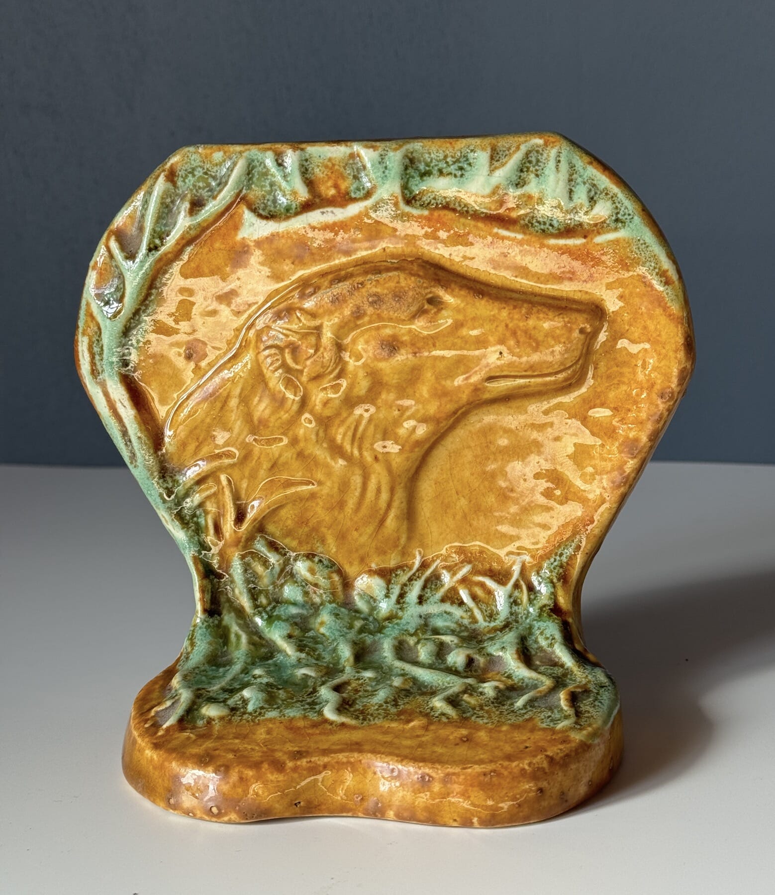 Australian Pottery Bookend By A E Cooper, Mashman Type Glaze, Sydney 