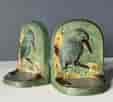 Pair of cast ceramic bookends with Kingfishers, c. 1930's