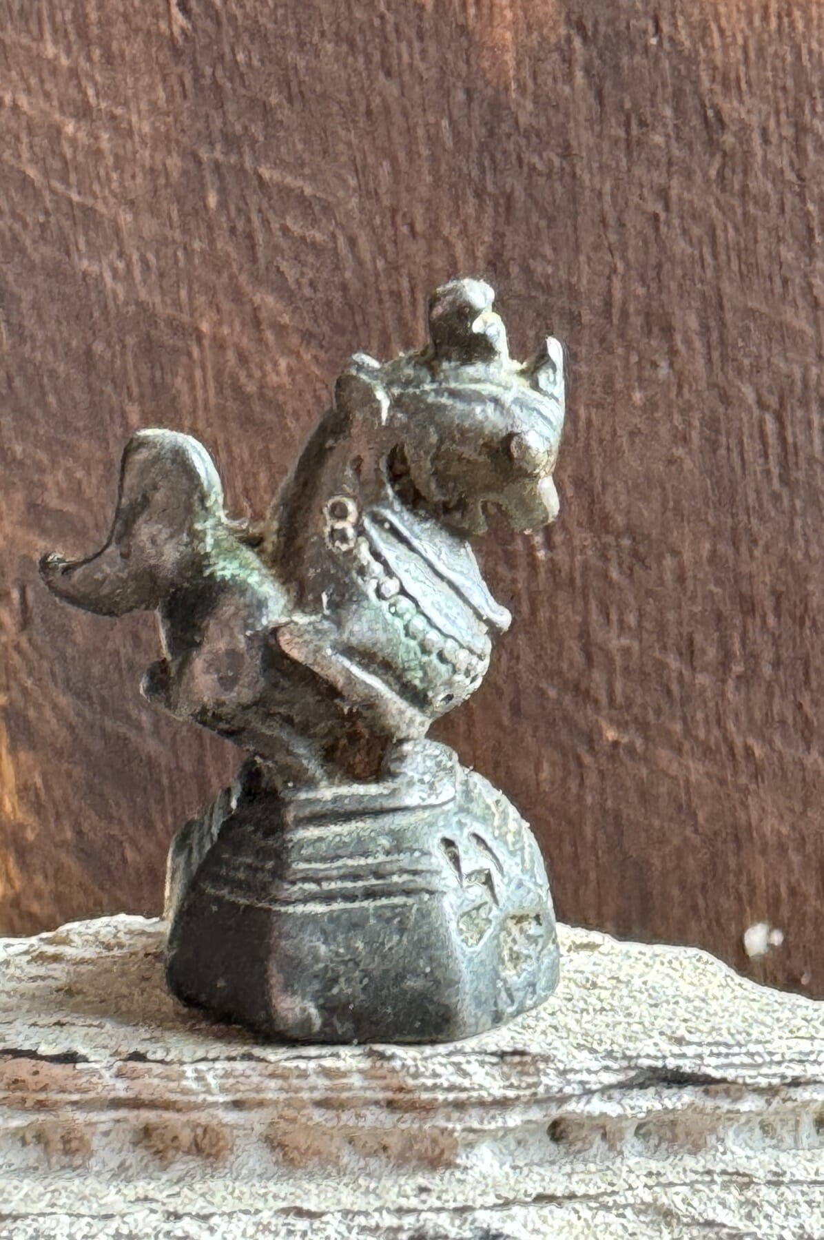 Burmese bronze 'opium' weight, mythical creature, 19th century or earlier
