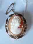 Victorian Shell carved Cameo in 9 carat gold, late 19th c.