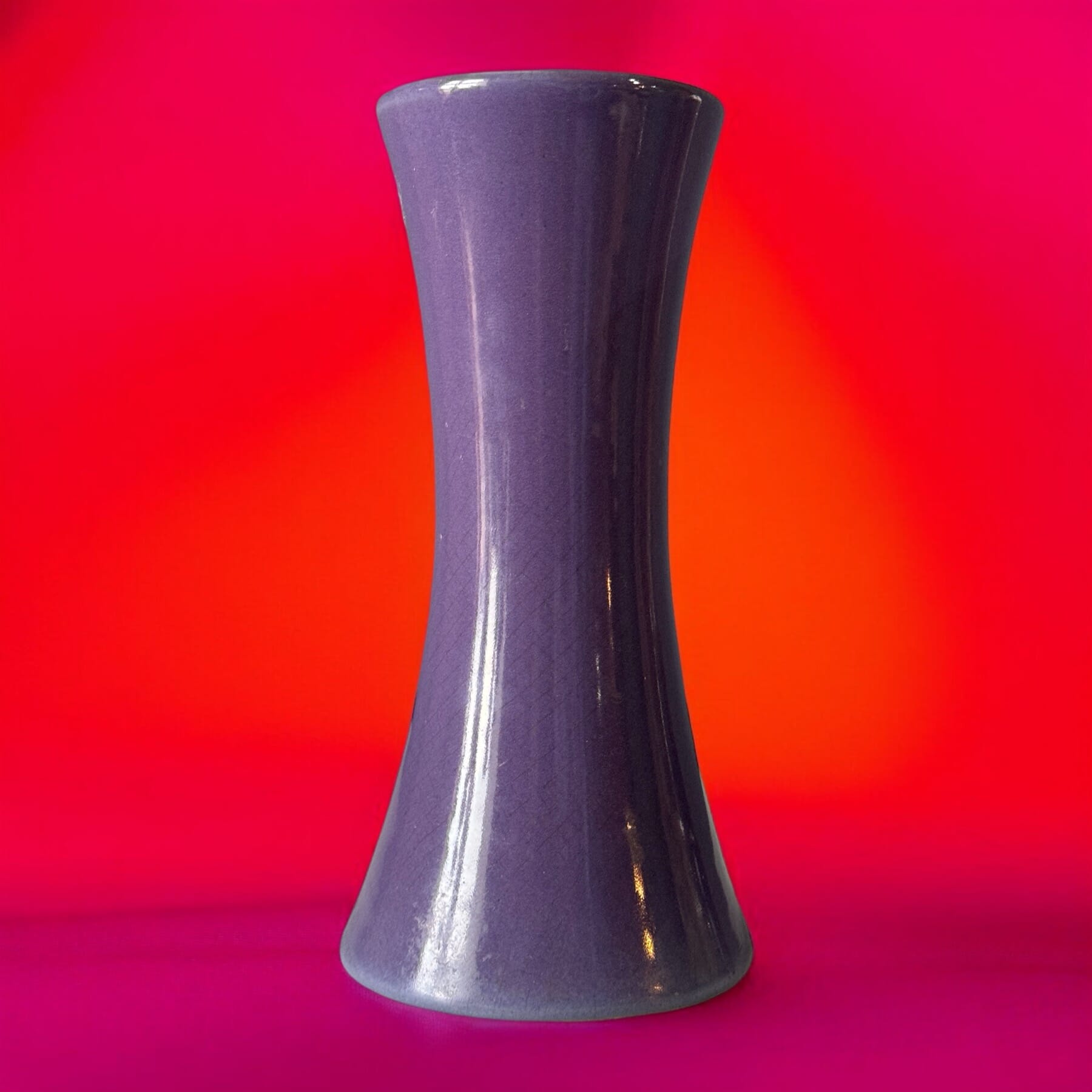 English Pottery concave-form vase, lavender glaze, after a Dresser design c. 1900