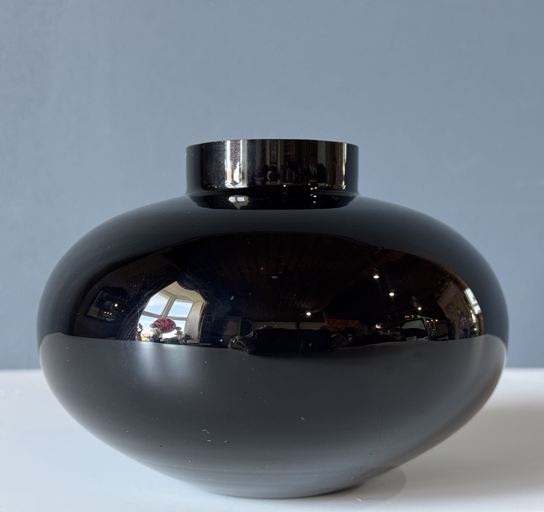 Deep Purple/Black glass vase, c. 1900