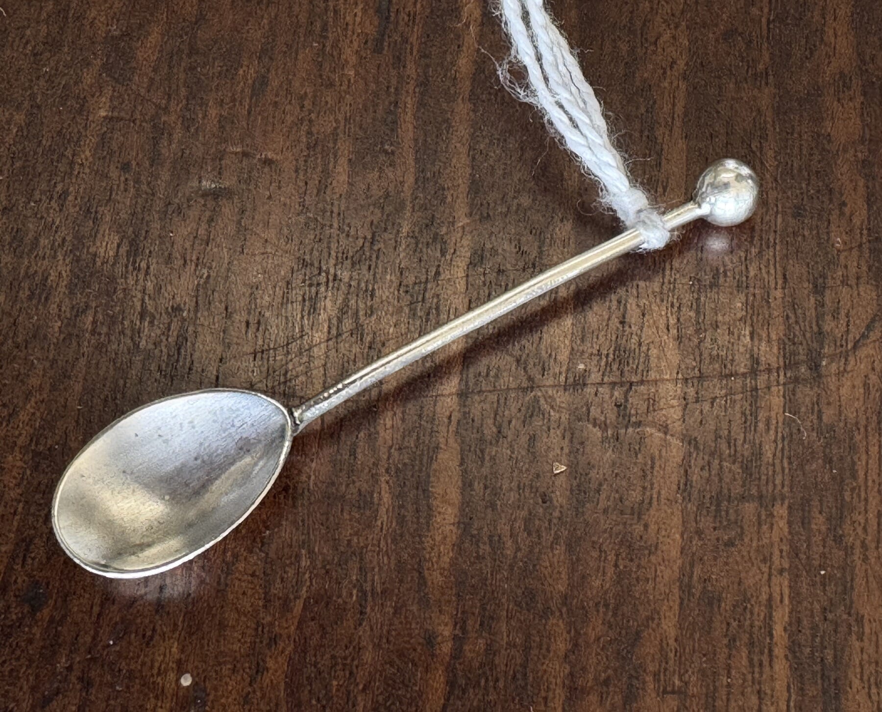 Very small & simple Sterling Silver salt or mustard spoon, Birmingham 1901