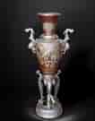 Japanese bronze vase with phoenix handles, c 1900