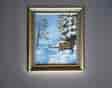 S. Bock - Snowscene with distant mountains, oil on panel, mid-20th c.