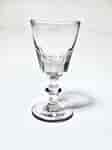 Late Georgian glass with faceted sides, single knop, c. 1830