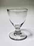 Georgian glass with short stem, rough pontil, c. 1800