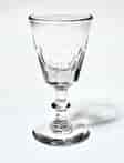 Late Georgian glass, faceted sides, single knop, c. 1830